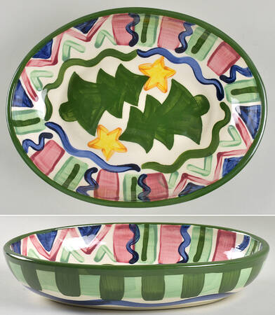 Tis the Season 10" Oval Vegetable Bowl