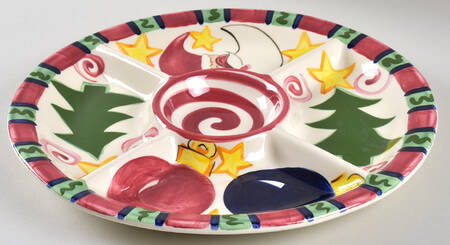 Tis the Season 1 Pc Round Chip and Dip (5 Section)