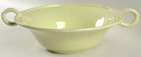 Bellezza Celadon 11" Round Handled Bowl