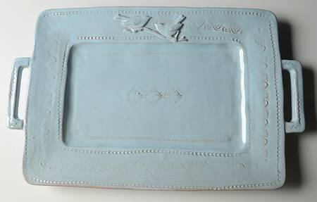 Bellezza Sky Blue 17" Rectangular Serving Platter