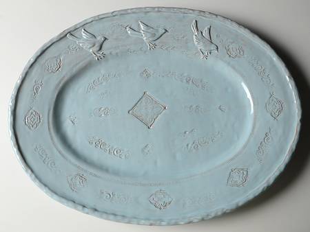 Bellezza Sky Blue 17" Oval Serving Platter