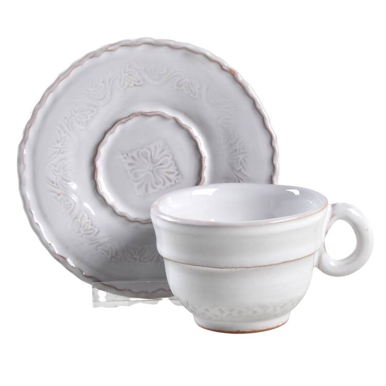 Bellezza White Espresso Cup and Saucer Set