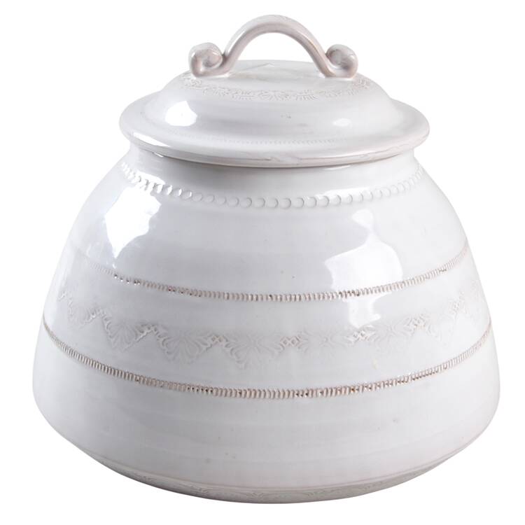 Bellezza White Biscotti Jar & Lid