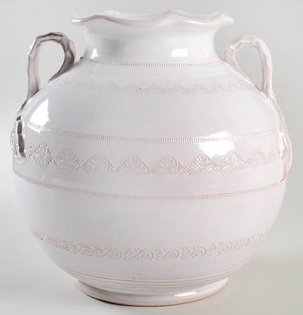 Bellezza White 10" Handled Vase