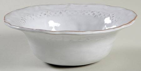 Bellezza White Fruit/Dessert (Sauce) Bowl by Vietri (Italy)