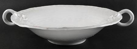 Bellezza White 14" Round Handled Bowl