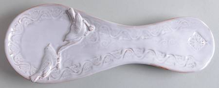 Bellezza White Spoon Rest/Holder (Holds 1 Spoon)