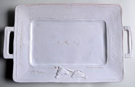 Bellezza White 17" Rectangular Serving Platter