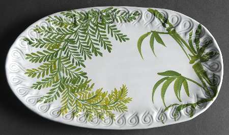 Painted Palms 12" Oval Serving Platter