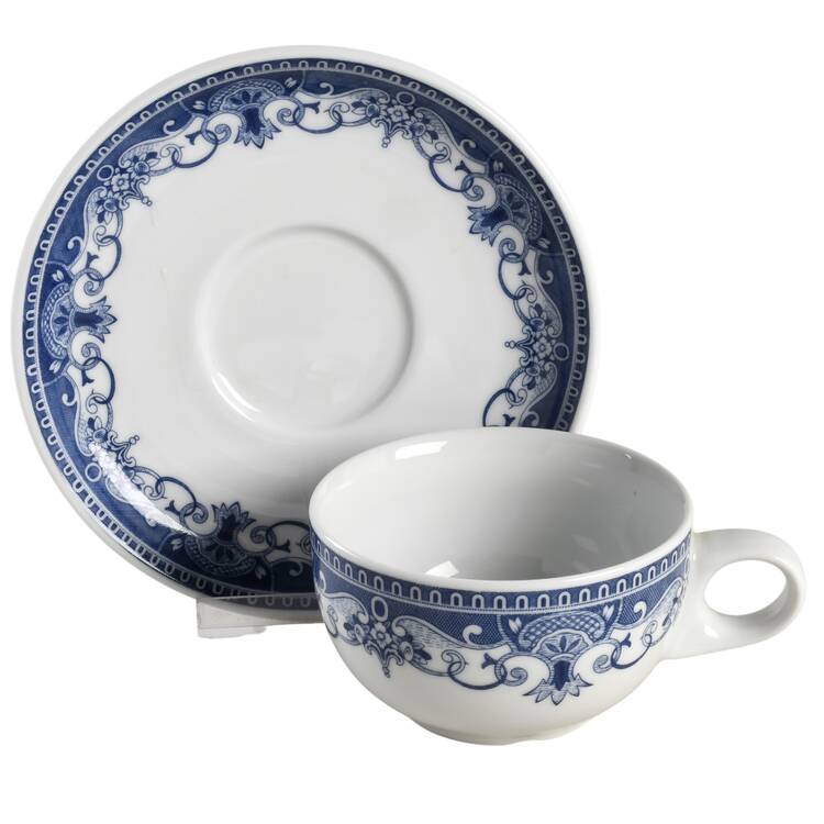 Windsor Azul (Blue) Flat Cup & Saucer Set