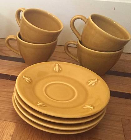 Cigale Orange Flat Cup & Saucer Set