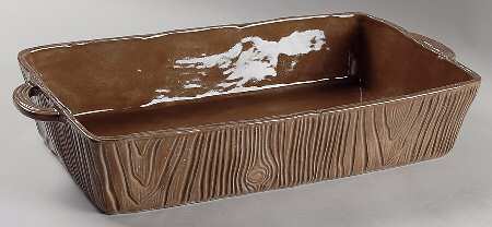 Pineta Acorn Brown 15" Rectangular Baker