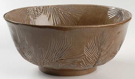 Pineta Acorn Brown 10" Round Serving Bowl