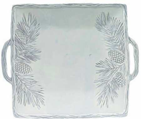 Pineta Winter White 14" Square Platter