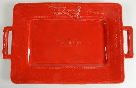 Bellezza Tomato Red 17" Rectangular Serving Platter