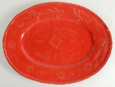 Bellezza Tomato Red 17" Oval Serving Platter