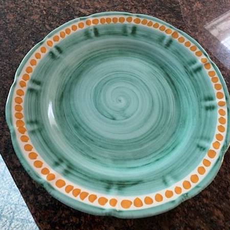 Campagna Chicken (Green, Orange Dots) Service Plate (Charger)