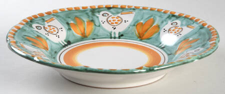 Campagna Chicken (Green, Orange Dots) 9" Soup/Pasta Bowl