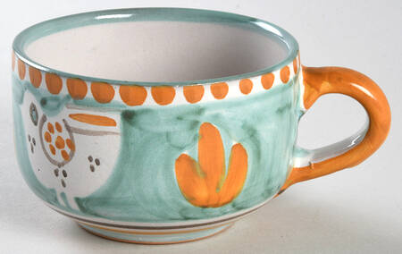 Campagna Chicken (Green, Orange Dots) Flat Cup