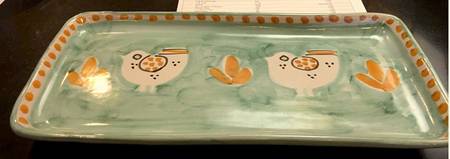 Campagna Chicken (Green, Orange Dots) Rectangular Tray
