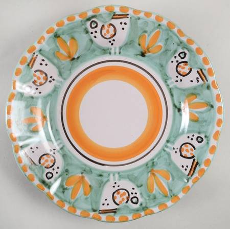 Campagna Chicken (Green, Orange Dots) by Vietri (Italy)