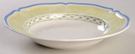 Flower Dream Green Large Rim Soup Bowl