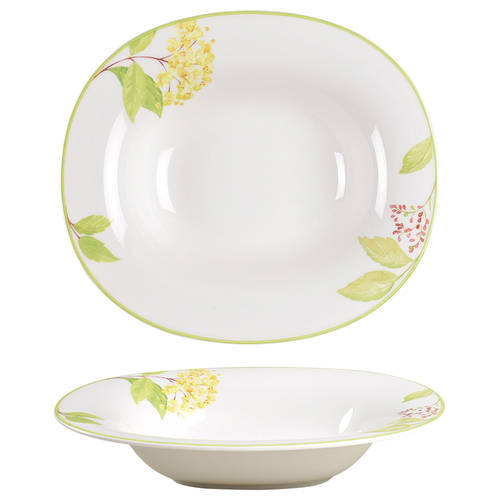 Green Garland Large Oval Rim Soup Bowl