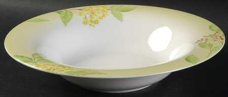 Green Garland Large Rim Soup Bowl
