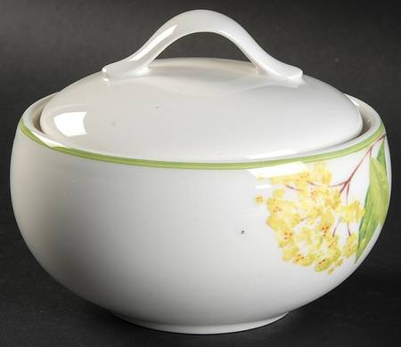 Green Garland Sugar Bowl & Lid