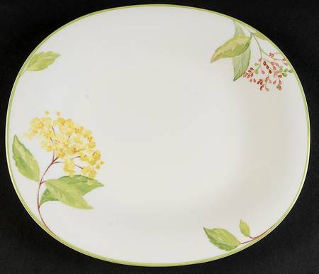 Green Garland Oval Salad Plate