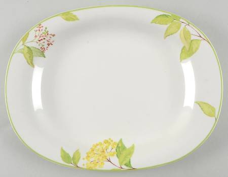 Green Garland 13" Oval Serving Platter