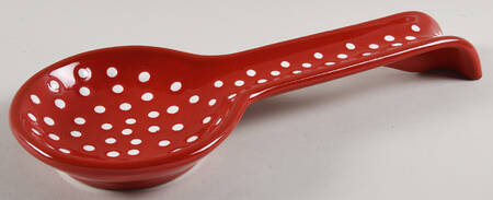 Rosso Vecchio Dot Spoon Rest/Holder (Holds 1 Spoon)
