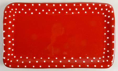 Rosso Vecchio Dot 12" Rectangular Serving Platter