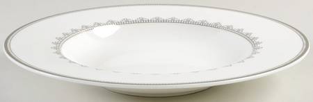 White Lace Large Rim Soup Bowl