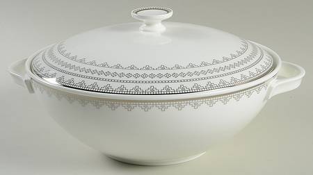 White Lace Round Covered Vegetable