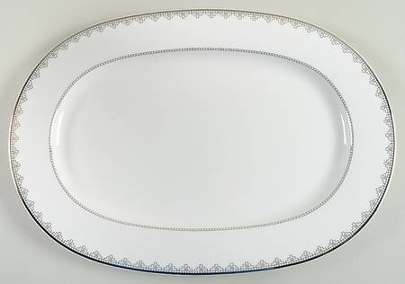 White Lace 16" Oval Serving Platter