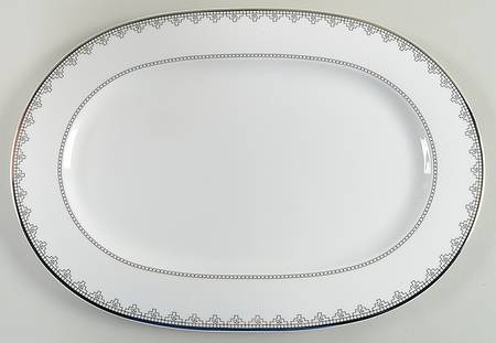 White Lace 13" Oval Serving Platter