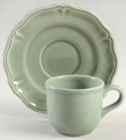 Luberon Celadon Flat Demitasse Cup & Saucer Set
