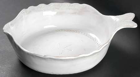 Bellezza Fish White 13" Round Serving Bowl