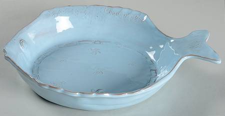 Bellezza Fish Sky Blue 10" Round Baker