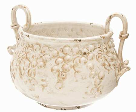 Umbrian Grapes Round Handled Cachepot