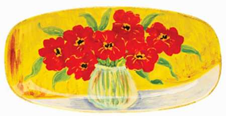 Sara's Flowers 18" Oval Serving Platter