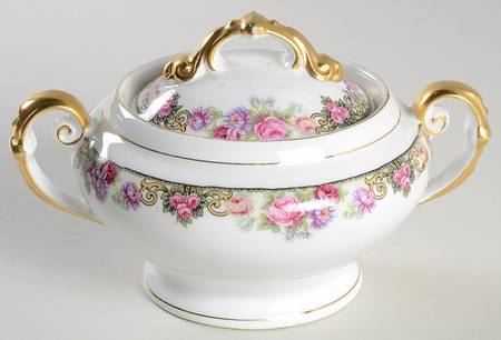 222 (Floral Edge) Sugar Bowl & Lid