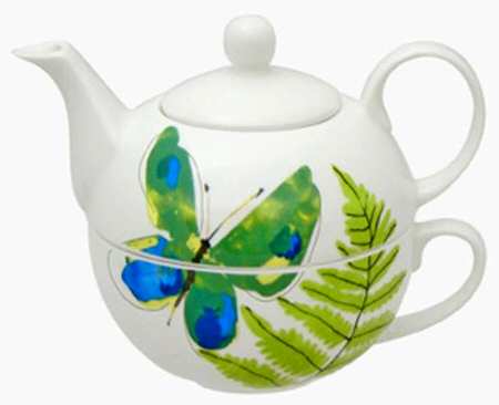 Papillion Dream Individual Teapot & Lid with Cup