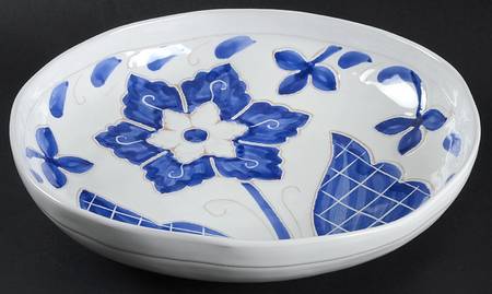 Blu Bianco 13" Large Salad Serving Bowl
