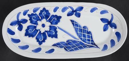 Blu Bianco 16" Oval Serving Platter