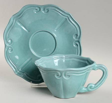 Incanto Aqua Flat Cup & Saucer Set