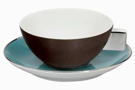 Chocolate Flat Cup & Saucer Set