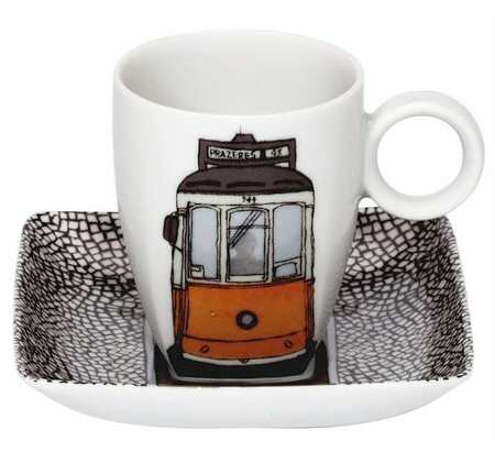 Alma de Lisboa Flat Demitasse Cup & Saucer Set