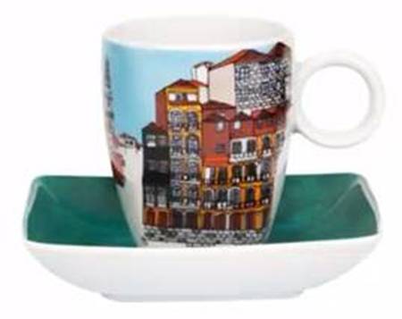 Alma do Porto Flat Demitasse Cup & Saucer Set